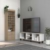 Combo Rack TV65  + Mesa de Arrimo TuHome Nomik Blanco Rovere