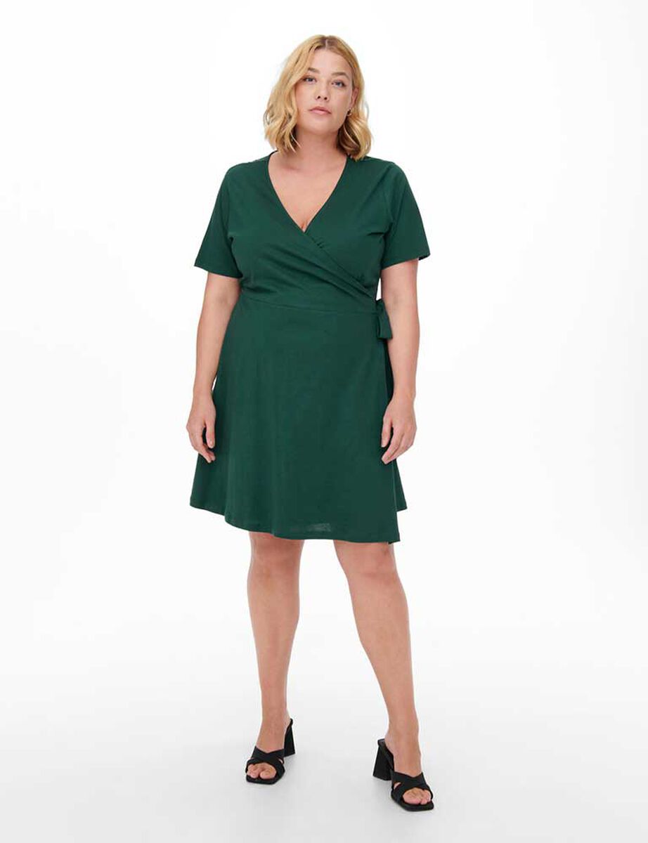 Vestido Corto Manga Corta Cuello V Mujer Only Carmakoma