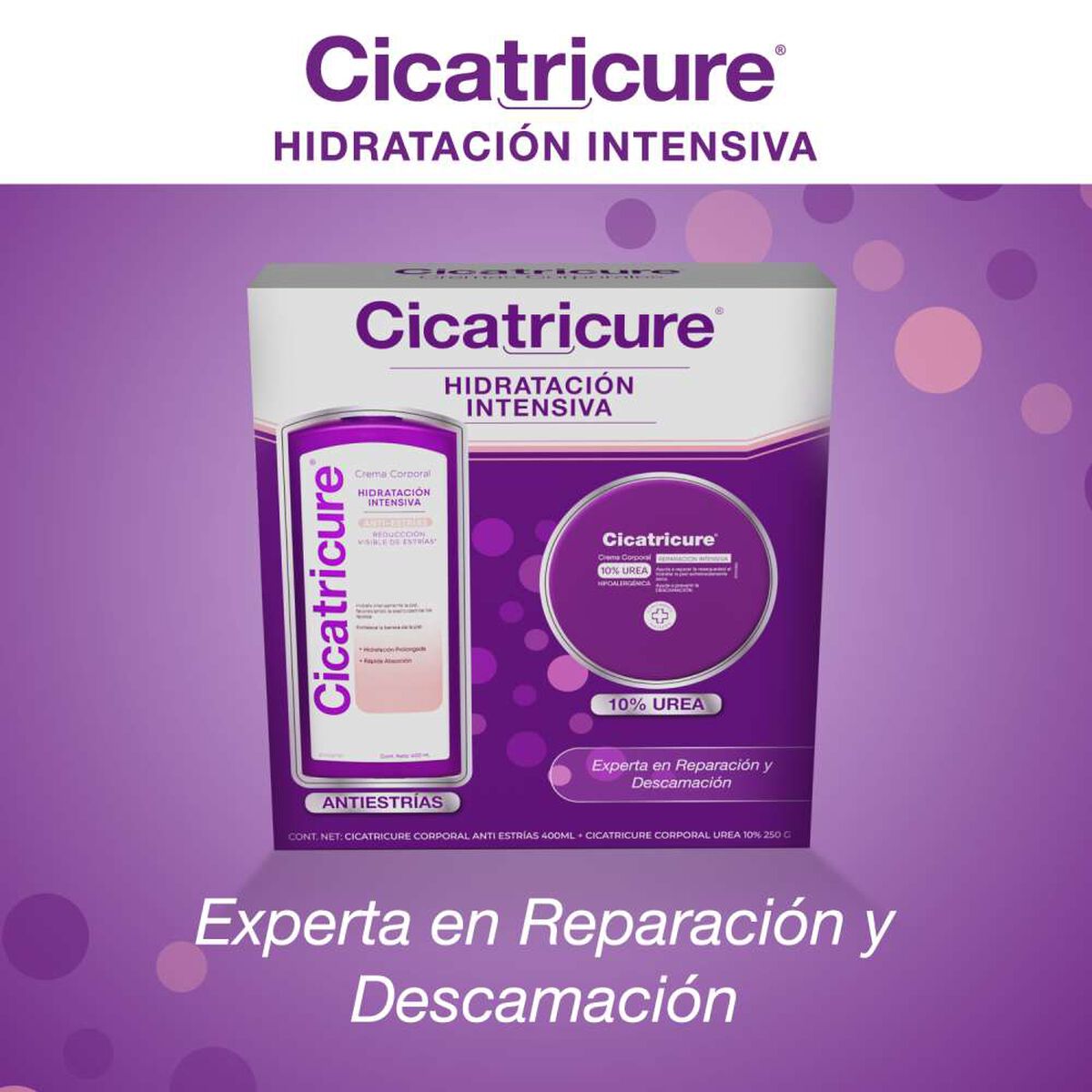 Pack Cicatricure Antiestrías 400 ml + Crema Urea