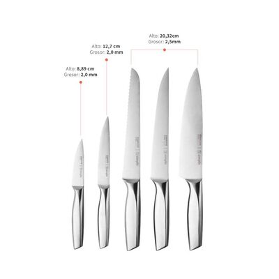 Imagen 2 del producto Set Cuchillos Simplit Stahl 5 Piezas + Taco