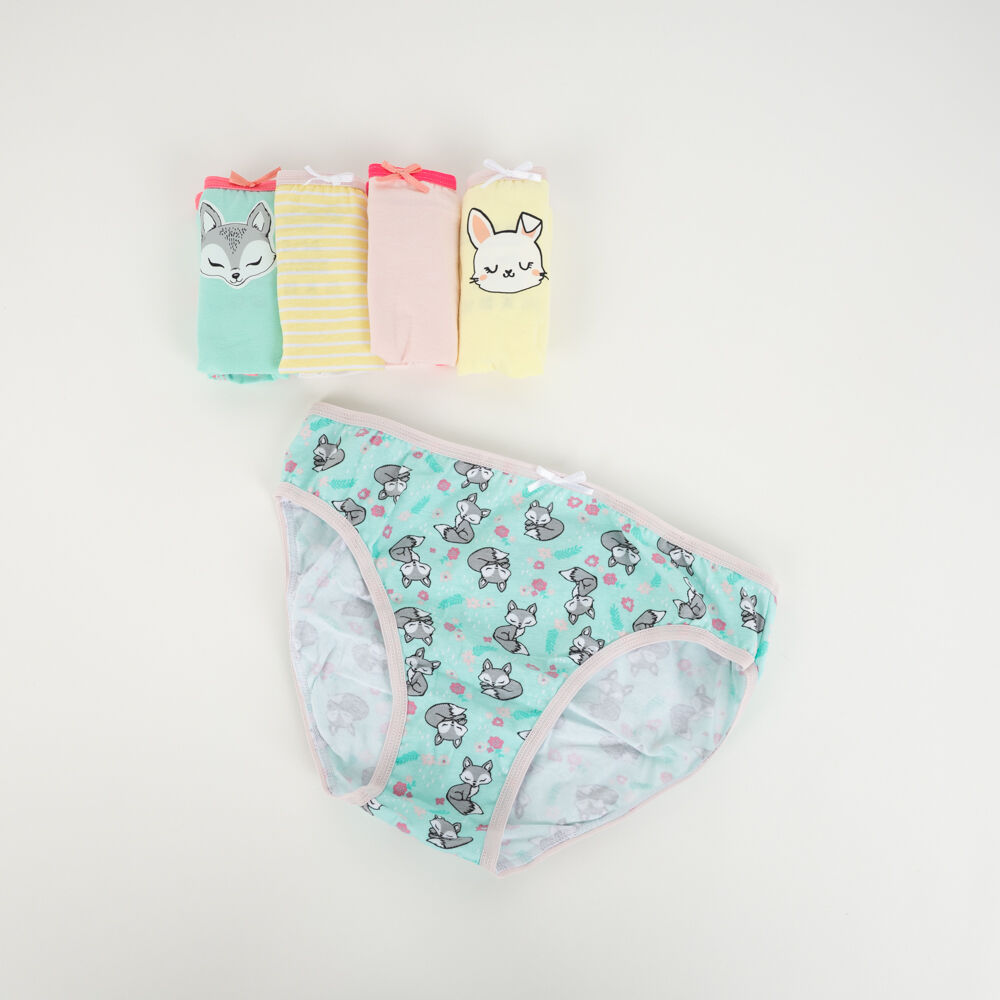 Pack 5 Calzón Bikini de Algodón Niña Chess
