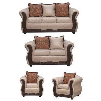 Imagen 1 del producto Juego de Living Black Factory Sofia Sofá 3 Cuerpos + Sofá 2 Cuerpos + Dos Sillones 1 Cuerpo Beige