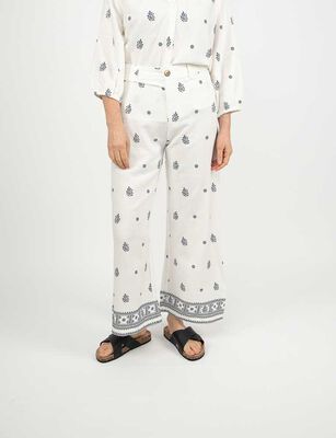 Imagen 1 del producto Pantalón Estampado Mujer Portman Club Blanco