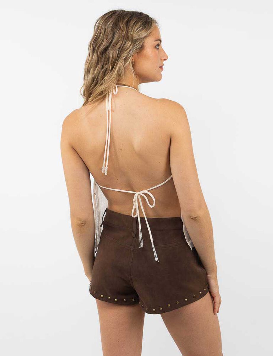 Polera Brillante Sin Mangas Mujer Icono