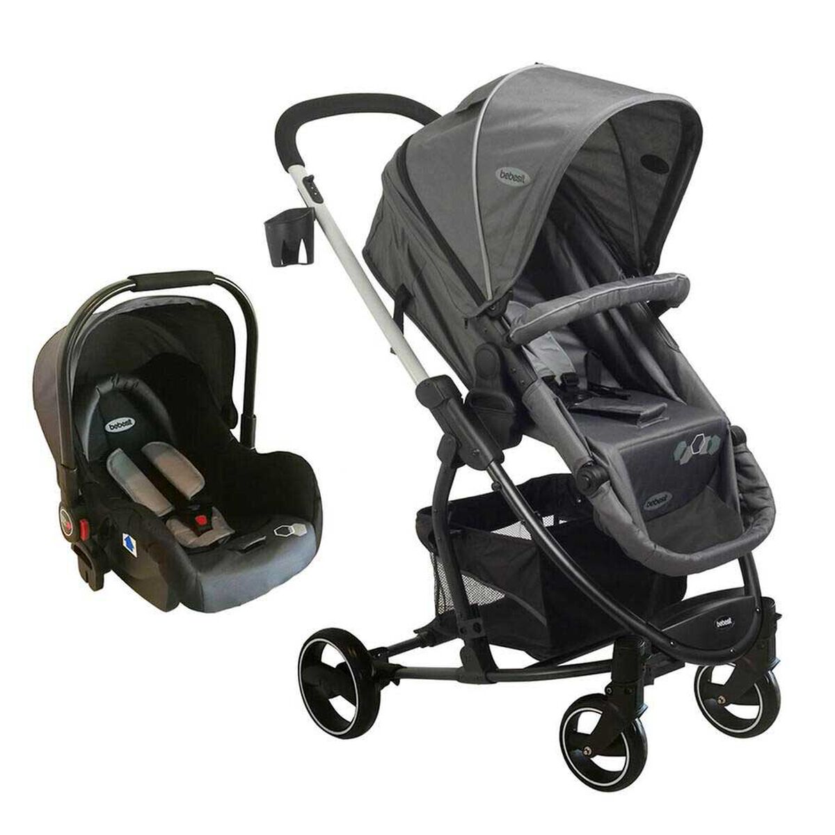 Coche Cuna Travel System Bebe Alfa con Accesorios Negro Bebesit