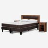 Cama Europea Rosen Base Dividida 2 Plazas Ergo T + Respaldo +2 Veladores Ferrera + 2 Almohadas Light
