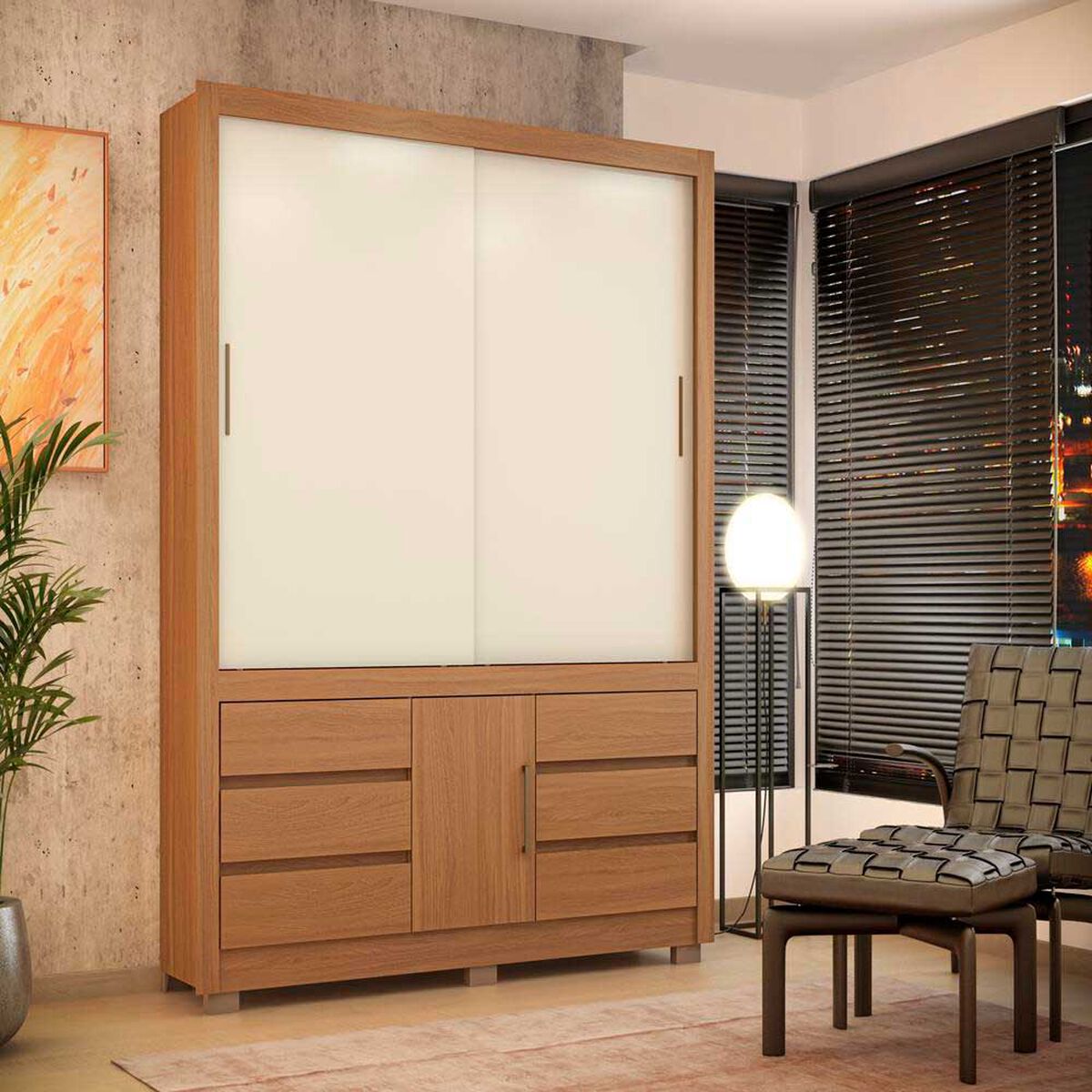 Cl&oacute;set Altavision Arbo 3 Puertas 6 Cajones Mendoa White