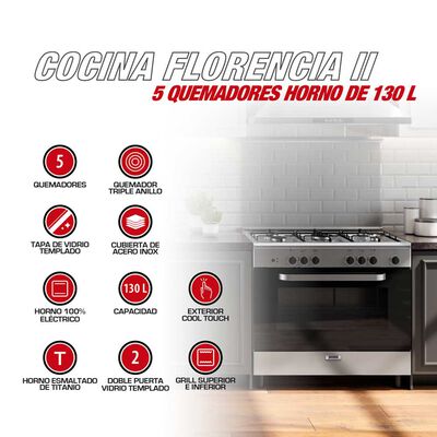 Imagen 2 del producto Cocina a Gas Thomas Florencia II 5 Quemadores