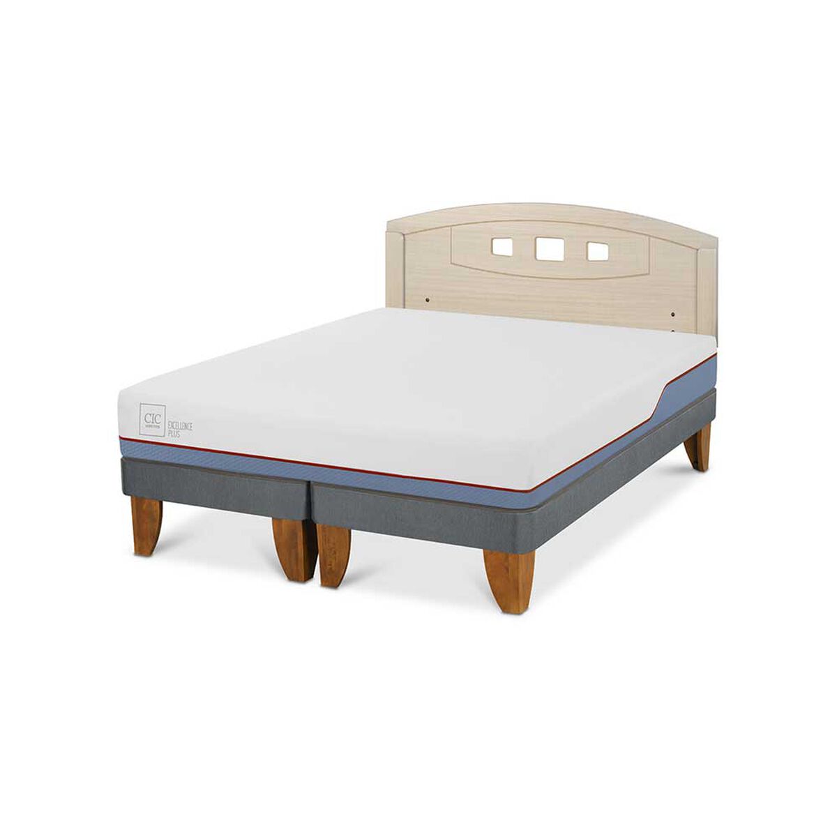 Cama Europea CIC Base Dividida 2 Plazas Excellence Plus + Respaldo Gales Alpino