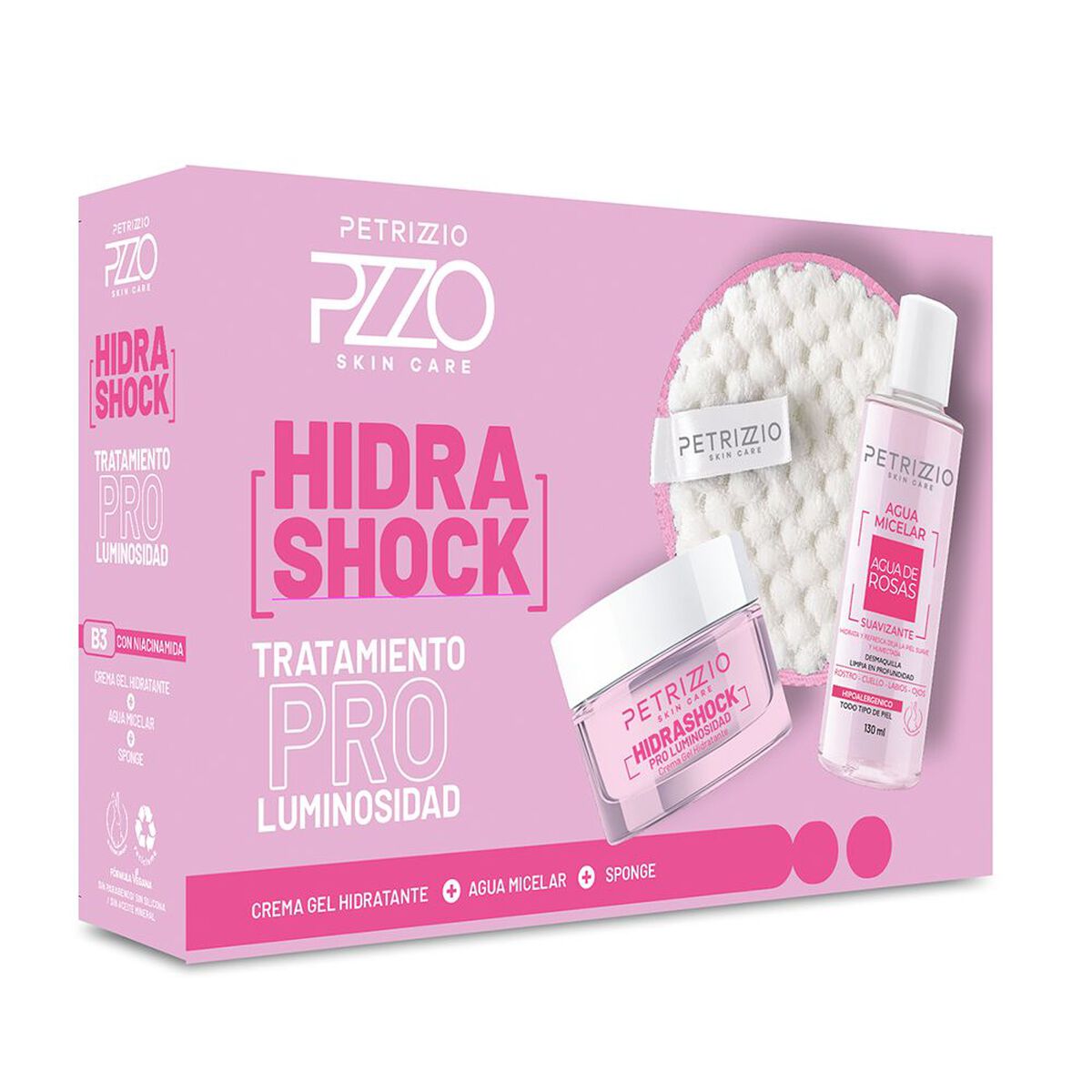 Set Tripack Skincare Pro Luminosidad con Esponja Petrizzio