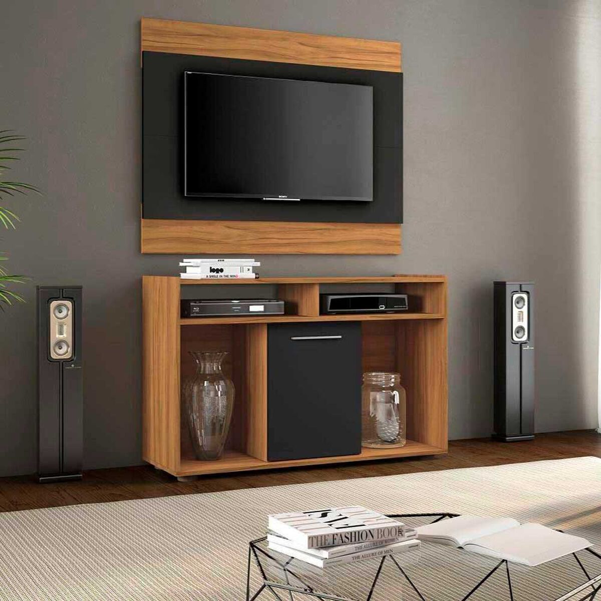 Panel TV Home Mobili Caramelo Hasta 43" Caf&eacute;