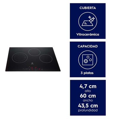 Imagen 2 del producto Encimera Eléctrica Electrolux VE6DT 3 Quemadores
