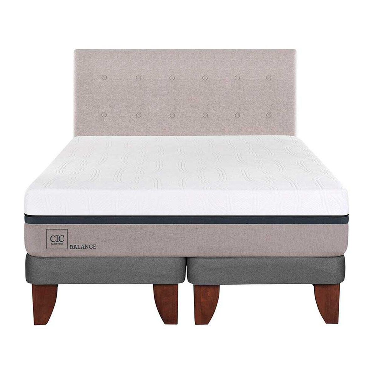 Cama Europea CIC Base Dividida 2 Plazas Balance + Respaldo Tigris