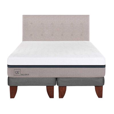 Cama Europea CIC Base Dividida 2 Plazas Balance + Respaldo Tigris