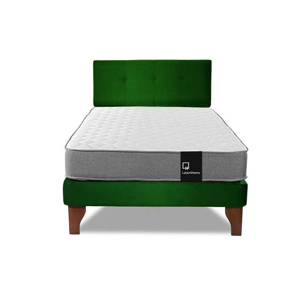 Cama Europea Latam Home 1,5 Plazas Zen Best Verde