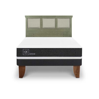 Imagen 1 del producto Cama Europea CIC 2 Plazas Ortopedic + Respaldo Torino Olivo