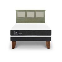 Cama Europea CIC 2 Plazas Ortopedic + Respaldo Torino Olivo
