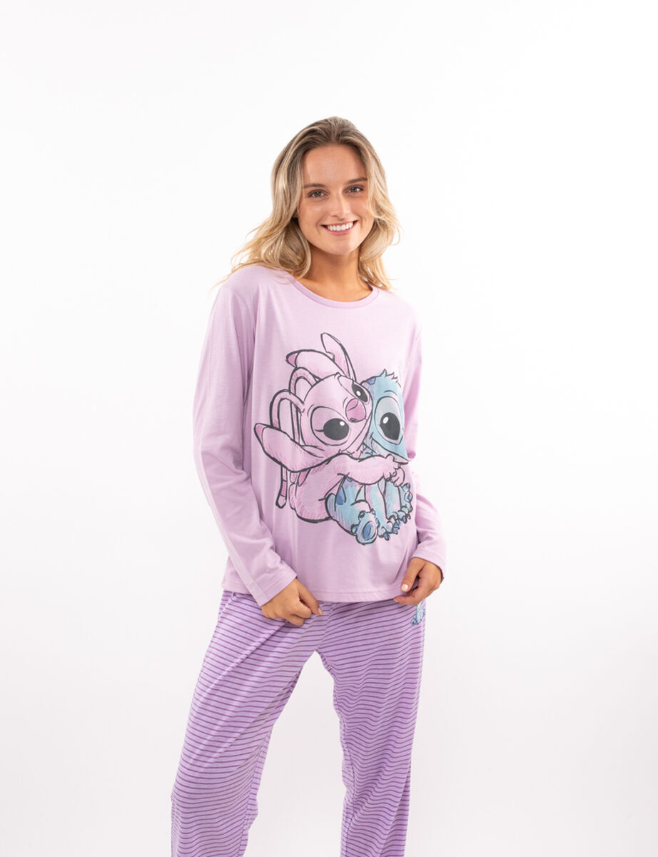 Pijama Manga Larga Mujer Stitch