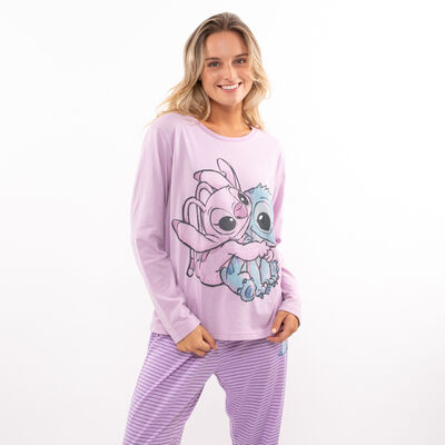 Pijama Manga Larga Mujer Stitch