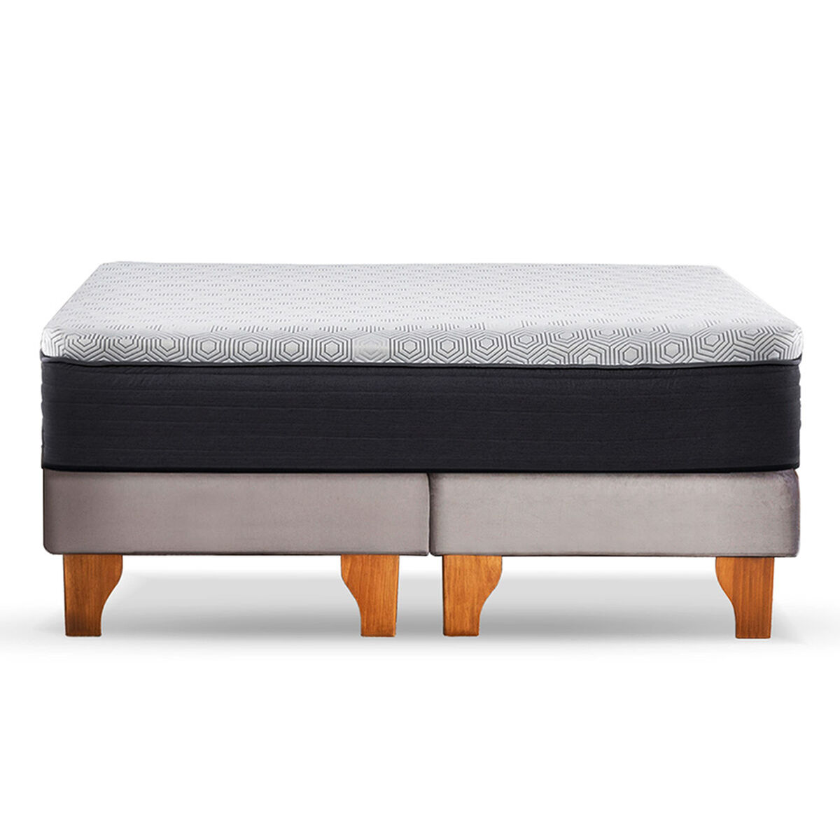 Cama Europea Latam Home 2 Plazas New Top BD Gris