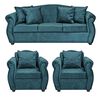 Juego de Living Innovamuebles Azucena Sofá 3 Cuerpos + Dos Sillones 1 Cuerpo Petróleo 