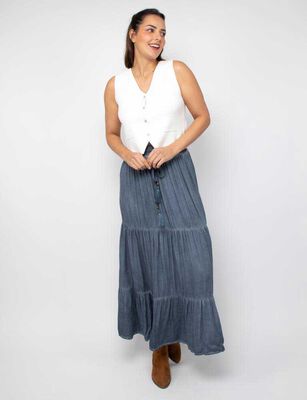 Imagen 2 del producto Falda Maxi Mujer Alma Azul, Blanco, Gris