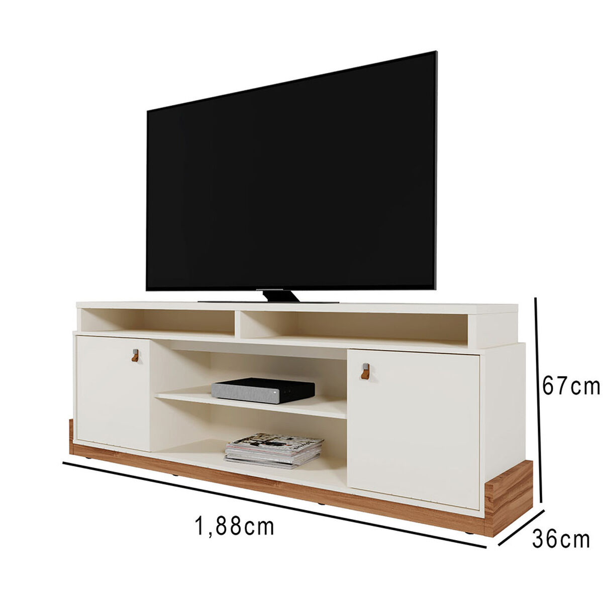 Rack TV Vekkahome Montana 65" Pulgadas Blanco