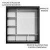 Closet Vekkahome Monaco 3 Puertas Negro