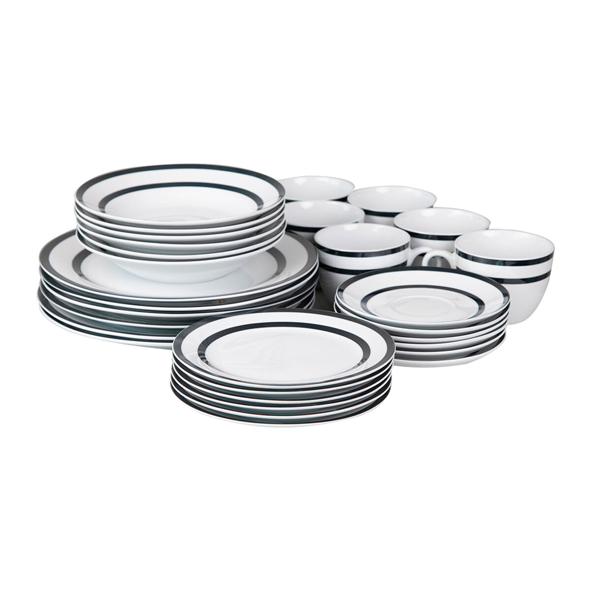 Vajilla Doral Royal 30 Piezas Gris
