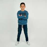 Polerón de Algodón Niño Cutback Denim, Mostaza, Negro, Petroleo