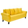 Juego de Living Bodevir Lua Felpa 3 Cuerpos + Dos Poltronas 1 Cuerpo Amarillo