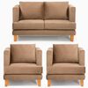 Juego de Living Barra Design Larisa Sofá 2 Cuerpos + Dos Sillones 1 Cuerpo Beige
