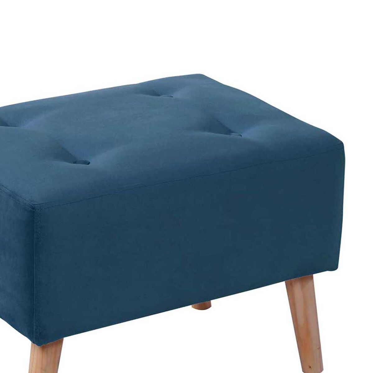 Pouf Latam Home Niza Tela Velvet Azul Petróleo