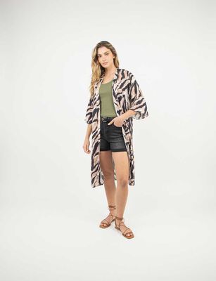 Imagen 1 del producto Kimono Mujer Zibel Animal-Pri, Ecru, Negro