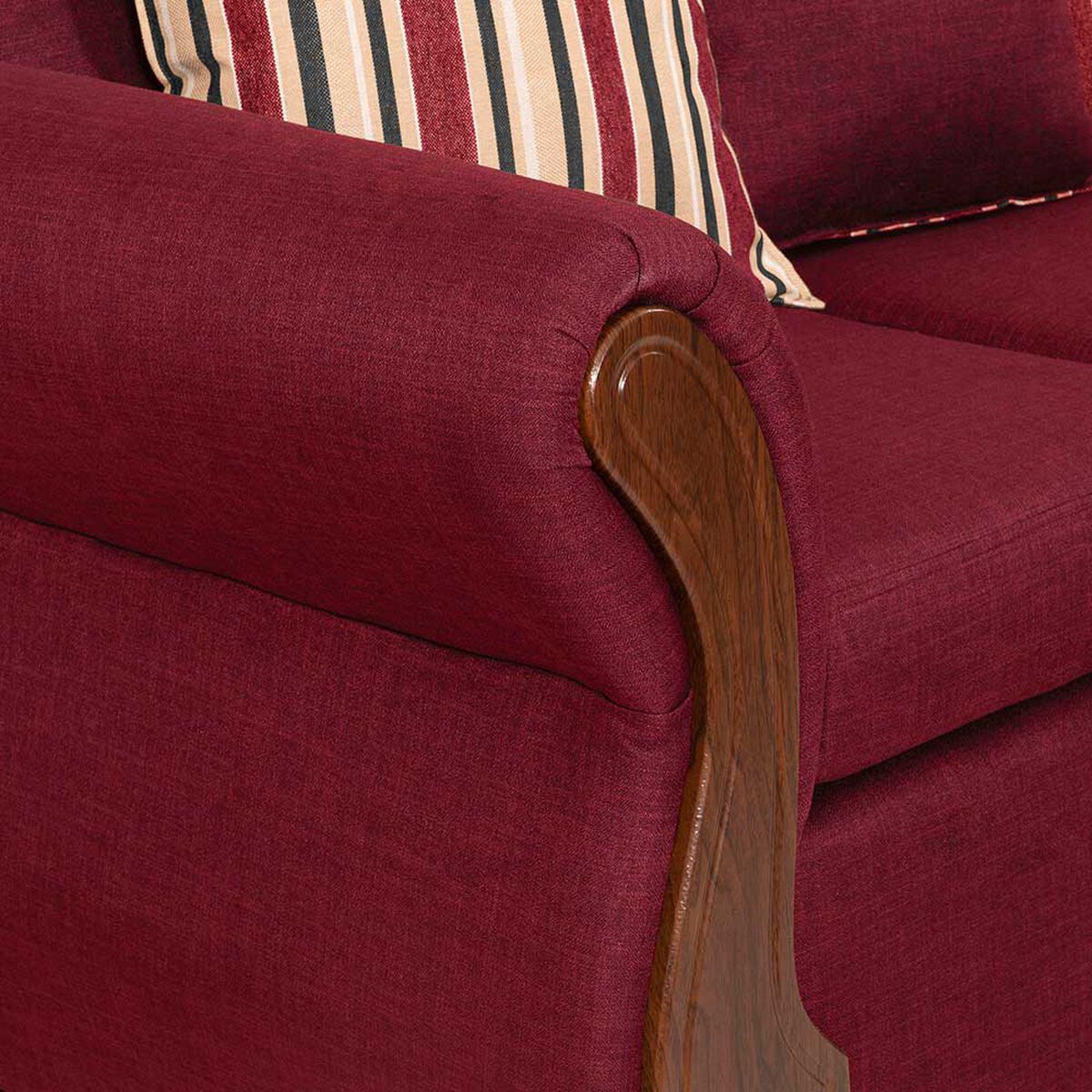 Juego de Living Deco Outlet Tarento Sofá 3 Cuerpos + Dos Sillones 1 Cuerpo Burdeo