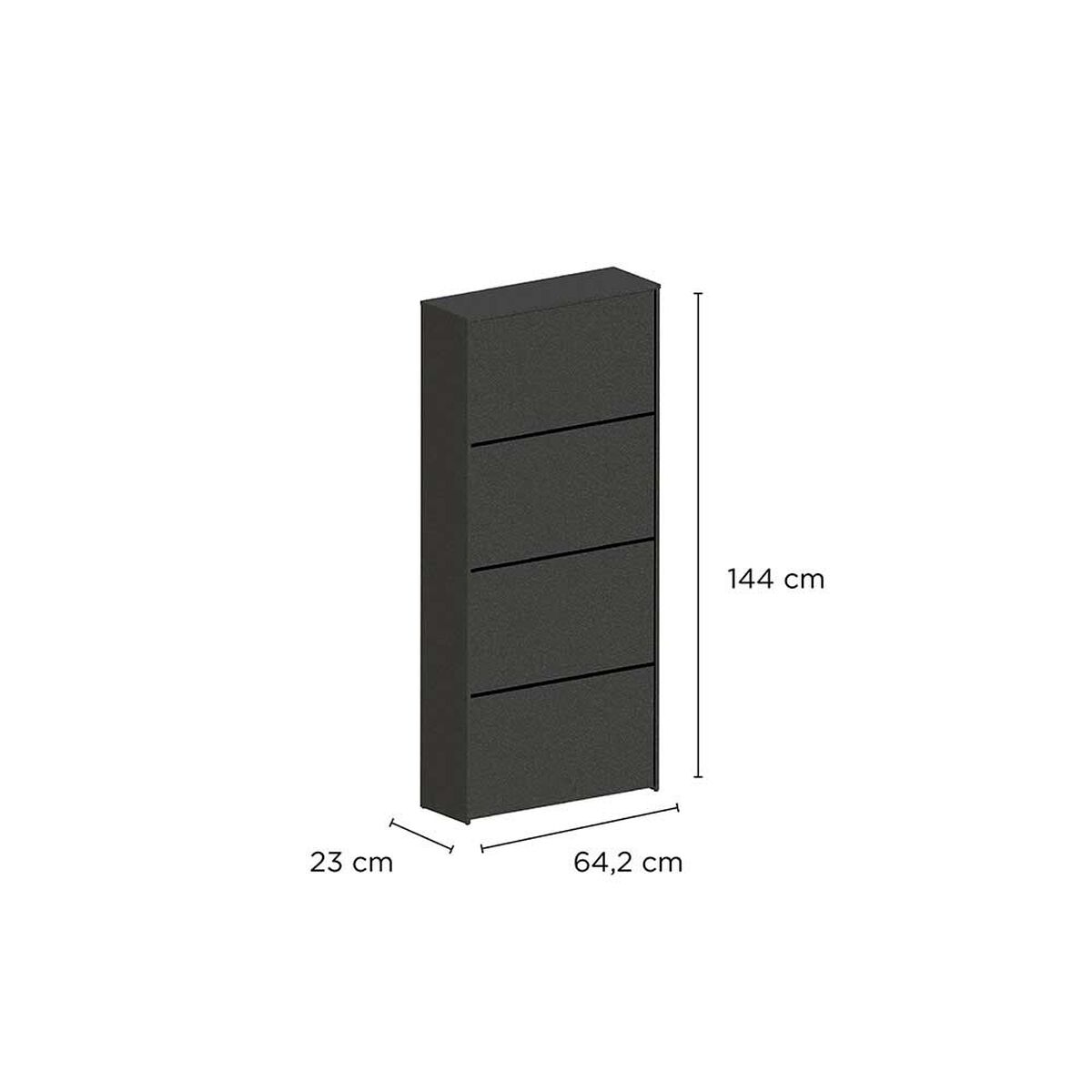 Zapatera Vekkahome Americana 4 Puertas Negra