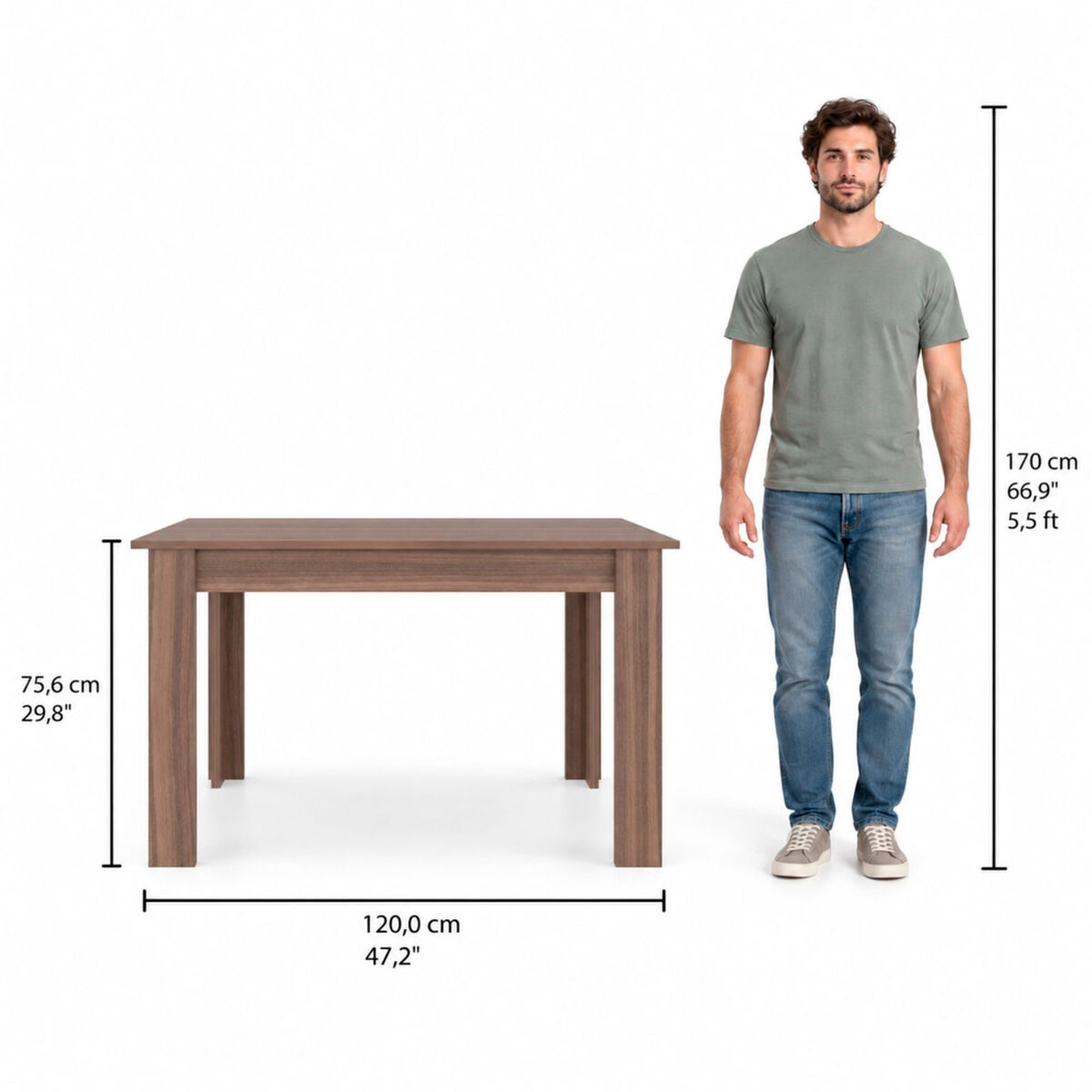 Mesa de Comedor Tuhome Portofino Avellana