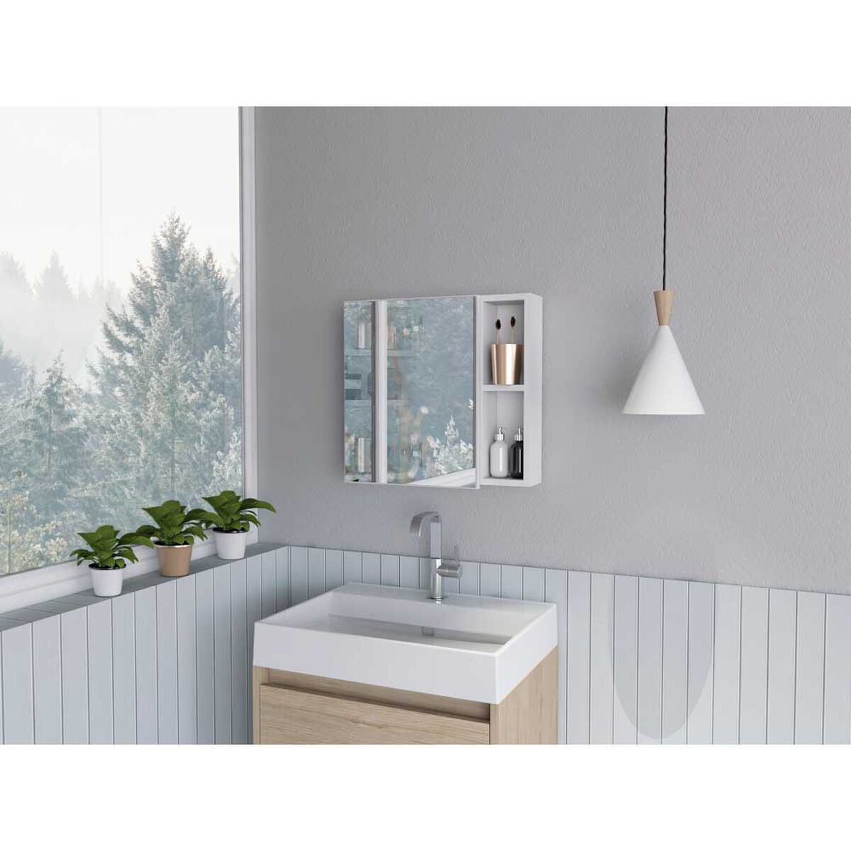 Botiqu&iacute;n con Espejo TuHome Omari 1 Puerta Blanco