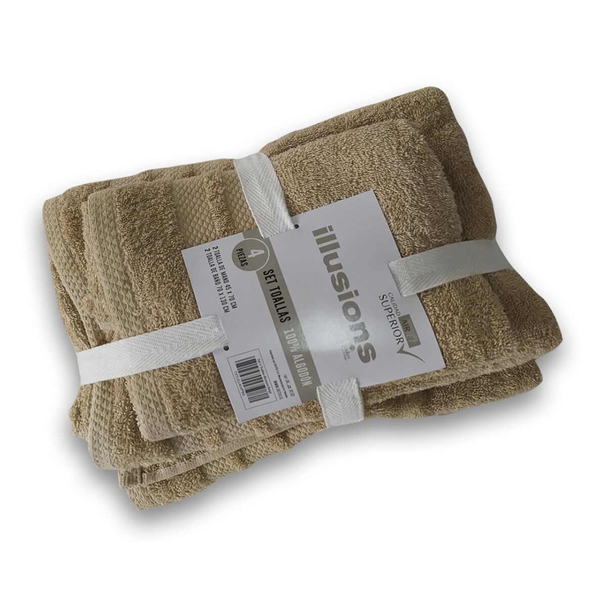 Set 4 Toallas Illusions Beige