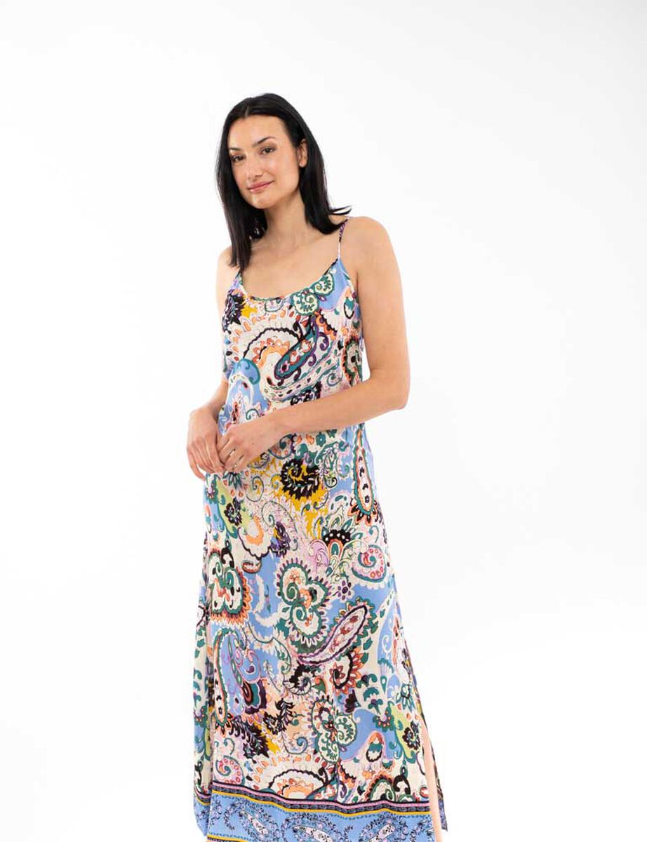 Vestido Maxi Estampado Sin Mangas Mujer Zibel