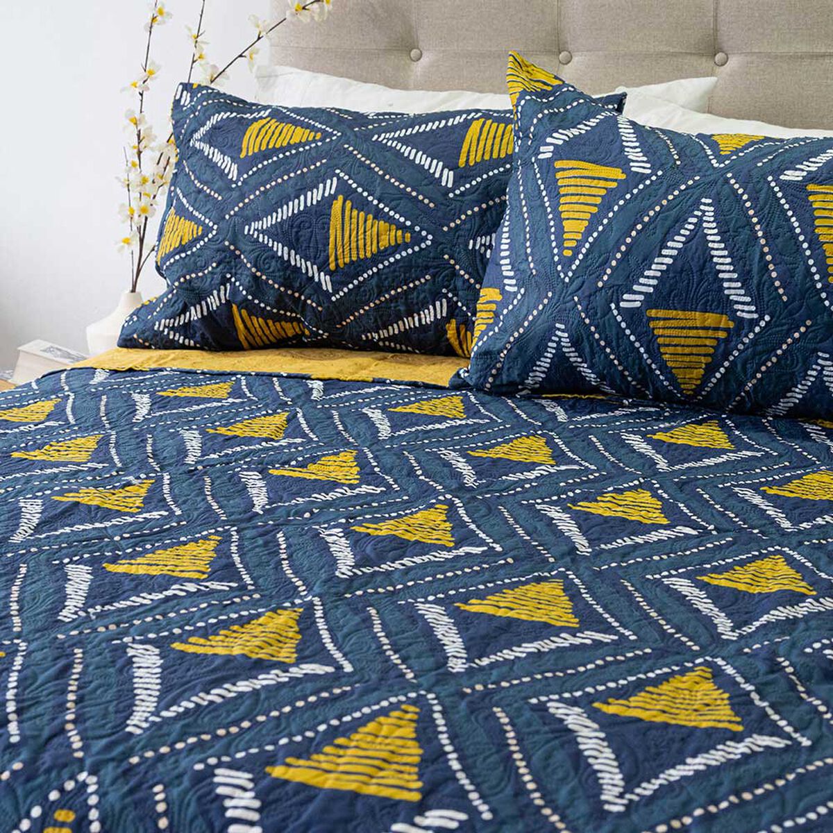 Quilt Doral 2 Plazas Hotpress Origins D6 Estampado