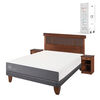 Cama Europea CIC 2 Plazas Smart + Respaldo + 2 Veladores Dublin Caramelo