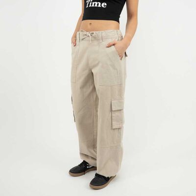 Pantalón Cargo Mujer Icono Arena, Negro, Verde