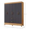 Clóset Vekkahome Mobi 6 Puertas 2 Cajones Gris