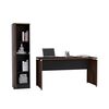 Combo Escritotio + Biblioteca 1 Puerta TuHome Home Office Negro Soft-Co&ntilde;ac