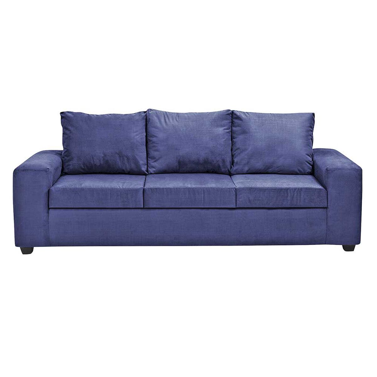Juego de Living Innovamuebles Kahlo Sofá 3 Cuerpos + Dos Pouf 1 Cuerpo Azul