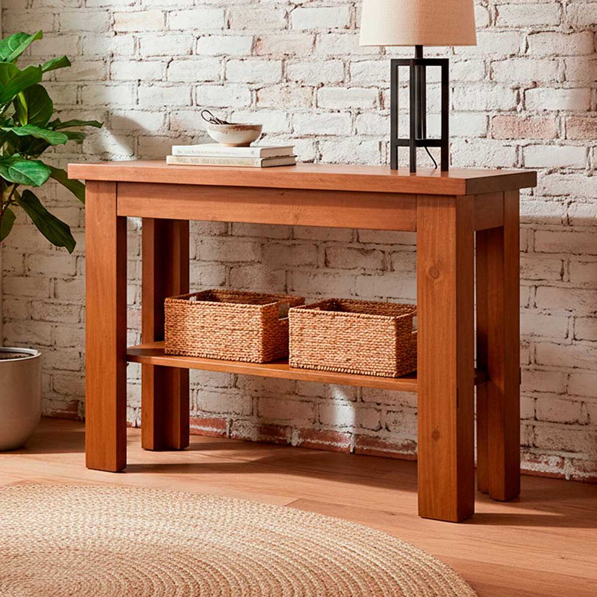 Mesa de Arrimo Living Factory Teka Nogal