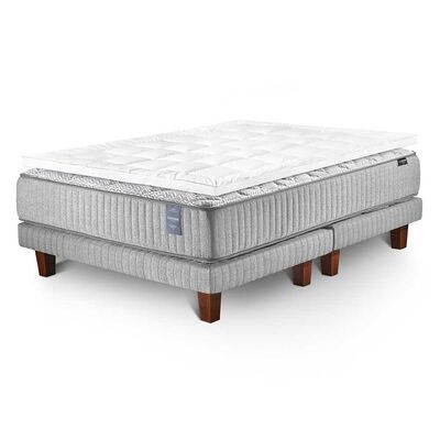 Juegos de Dormitorio Cama Europea Cannon Hybrid Visco 2 Plazas + 1 Topper