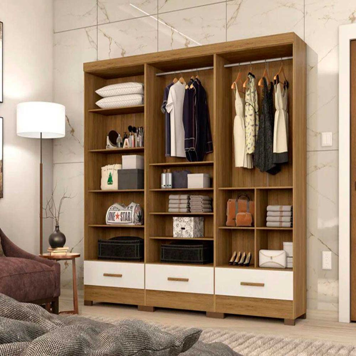 Clóset Altavision Versatile  Puertas 1 Cajones Nature White