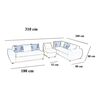 Sofá Seccional Modular Elegant Detail Houston 7 Cuerpos Negro Gris